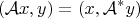 $$(\mathcal{A}x, y)=(x, \mathcal{A^*}y)$$