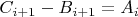 $C_{i+1}-B_{i+1}=A_i$