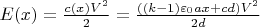$E(x)=\frac{c(x) V^{2}}{2}=\frac{((k-1) {\varepsilon}_{0}ax+cd) V^{2}}{2d}$