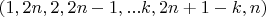 $(1,2n,2,2n-1,...k,2n+1-k,n)$