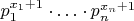 $p_1^{x_1+1}\cdot\ldots\cdot p_n^{x_n+1}$