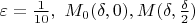 $\varepsilon=\frac{1}{10}, \ M_{0}(\delta, 0), M(\delta, \frac{\delta}{2})$