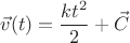 $$ \vec{v}(t) = \frac{kt^2}{2} + \vec{C} $$