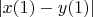 $|x(1)-y(1)|$
