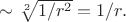 $\sim \sqrt[2]{1/r^2}=1/r.$