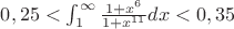 $0,25 < \int_{1}^{\infty } \frac{1+x^6}{1+x^{11}}dx < 0,35$