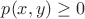 $p(x,y)\ge0$