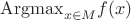 ${\rm{Argmax}}_{x\in M}f(x)$