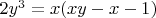 $2y^3=x(xy-x-1)$