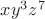 $x y^3 z^7$