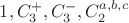 $1, C_3^+, C_3^-, C_2^{a, b, c}$