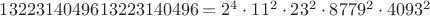 $1322314049613223140496=2^4\cdot 11^2\cdot 23^2\cdot 8779^2\cdot 4093^2$
