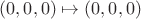 $(0,0,0) \mapsto (0,0,0)$