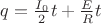 $q=\frac{I_0}2 t+\frac{E}{R} t$