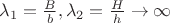 $\lambda_1 =\frac{B}{b},\lambda_2 =\frac{H}{h} \to\infty $
