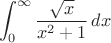 $$\int_0^\+\infty\frac{\sqrt{x}}{x^2+1}\,dx$$