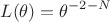 $$L(\theta)=\theta^{-2-N}$$