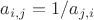 $a_{i,j}=1/a_{j,i}$