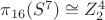 $\pi_{16}(S^7)\cong Z_2^4$
