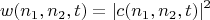 $$w(n_1,n_2,t)=|c(n_1,n_2,t)|^2$$