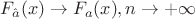$F_{\hat{a}} (x) \to F_{a} (x), n \to +\infty$