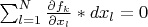 $\sum_{l=1}^N \frac {\partial f_k}{\partial x_l}*dx_l=0$