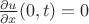 $\frac{\partial u}{\partial x}(0,t)= 0$