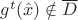 $g^t(\hat x)\notin\overline D$