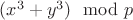 $(x^3+y^3)\mod p$