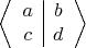 $$\left\langle\begin{array}{c|c}a&b\\ c&d\end{array}\right\rangle$$