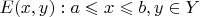 $E{(x,y): a \leqslant x \leqslant b, y \in Y}$