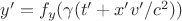 $y' = f_y(\gamma(t'+x' v'/c^2))$