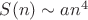 $S(n) \sim a n^4$