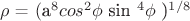 $$ $\rho$ = $($a$^8 cos ^2 $\phi$ sin ^4 $\phi$ )^ {1/8}$$