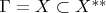 $\Gamma=X\subset X^{\ast\ast}$