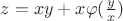 $z = xy + x\varphi(\frac{y}{x})$