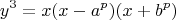 $$ y^3 = x(x - a^p)(x + b^p) $$