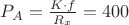 $P_A=\frac{K\cdot f}{R_x}=400$