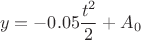 \[
y =  - 0.05\frac{{t^2 }}
{2} + A_0 
\]