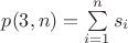 $p(3, n) = \sum\limits_{i=1}^n s_i$