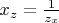 $x_z=\frac{1}{z_x}$