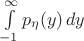 $\int\limits_{-1}^\infty p_\eta(y)\, dy$