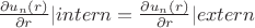 $\frac{\partial u_n(r)}{\partial r} |intern = \frac{\partial u_n(r)}{\partial r} |extern  $