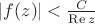 $|f(z)|<\frac{C}{\operatorname{Re}z}$