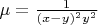 $\mu = \frac{1}{(x-y)^2 y^2}$