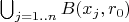 $\bigcup_{j=1..n} B(x_j, r_{0})$
