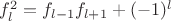 $f^2_{l} = f_{l-1}f_{l+1}+(-1)^l$
