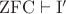 ${\rm ZFC}\vdash{\rm I}'$
