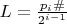 $L=\frac{p_i\#}{2^{i-1}}$