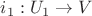 $i_1: U_1 \to V$